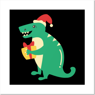 Dinosaur Giving Gift Posters and Art